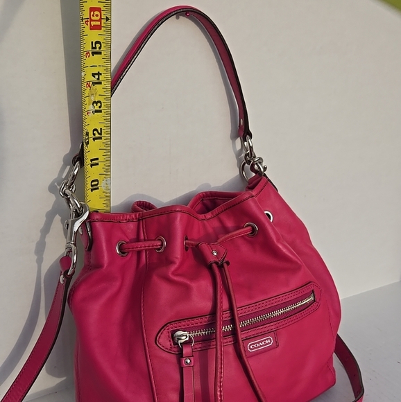 Coach Daisy Drawstring 2Way Convertible Crossbody Shoulder Bucket Bag Purse Pink - Picture 10 of 14